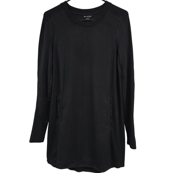 Athleta Dresses & Skirts - Athleta Balance Dress Black Tencel Blend Long Sleeve‎ Pocket Shift Mini XS